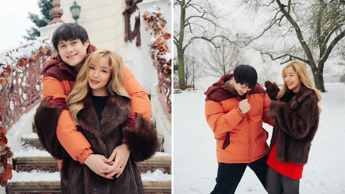 Andrea Brillantes Enrique Gil snow photos showing the pair in affectionate poses during a winter photoshoot in Prague