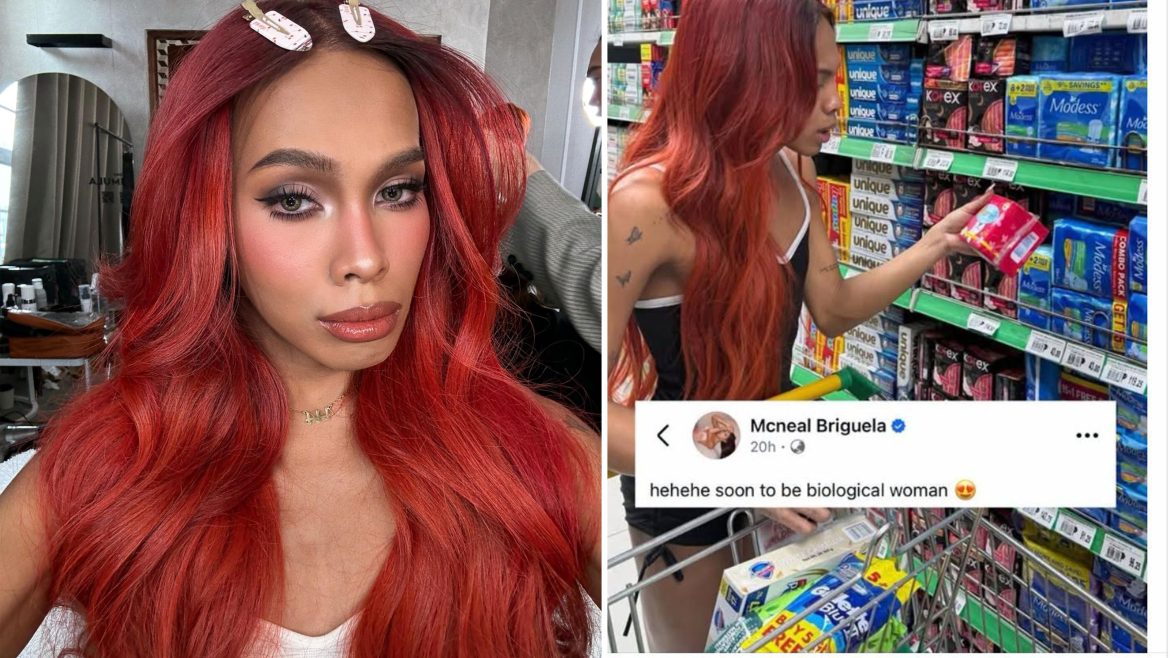 Awra Briguela biological woman post goes viral as the comedian is seen in a supermarket holding feminine products