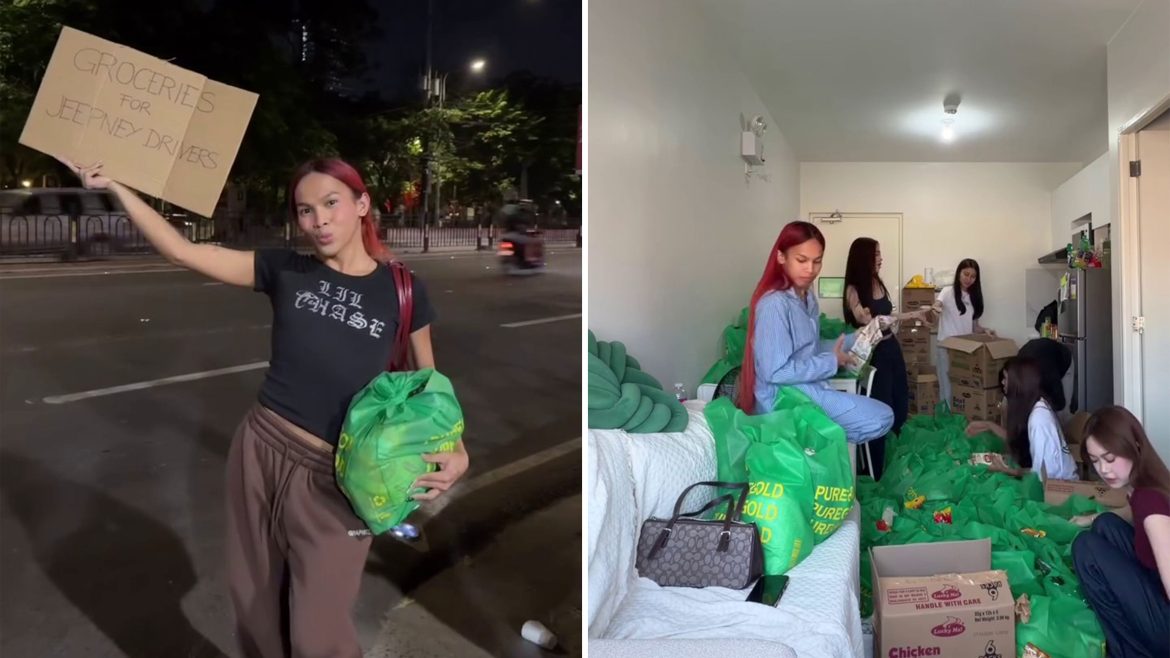 Awra Briguela donation jeepney drivers effort showing grocery packs prepared for distribution