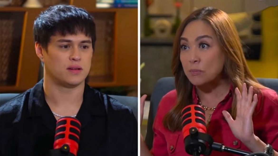 Enrique Gil speaks in an interview while Karen Davila listens, discussing the Enrique Gil Liza Soberano relationship update