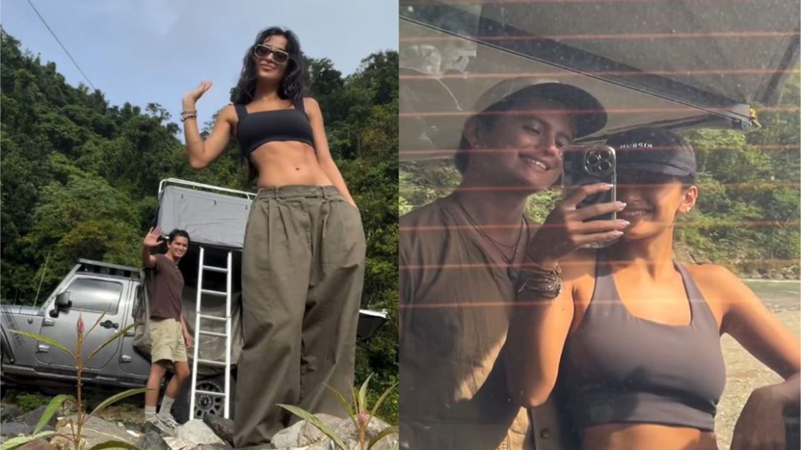 James Reid and Issa Pressman enjoying a camping getaway together in nature setting with outdoor activities