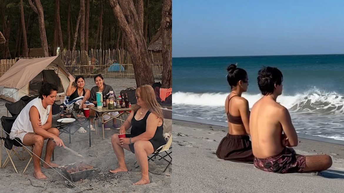 James Reid Zambales vacation relaxing beach scene with friends and seaside view