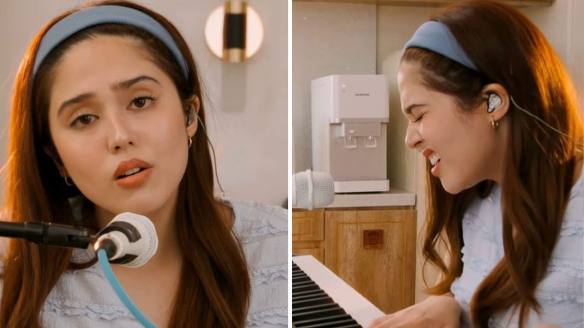 Jayda Avanzado performing a song cover during the viral letter H issue that sparked online reactions