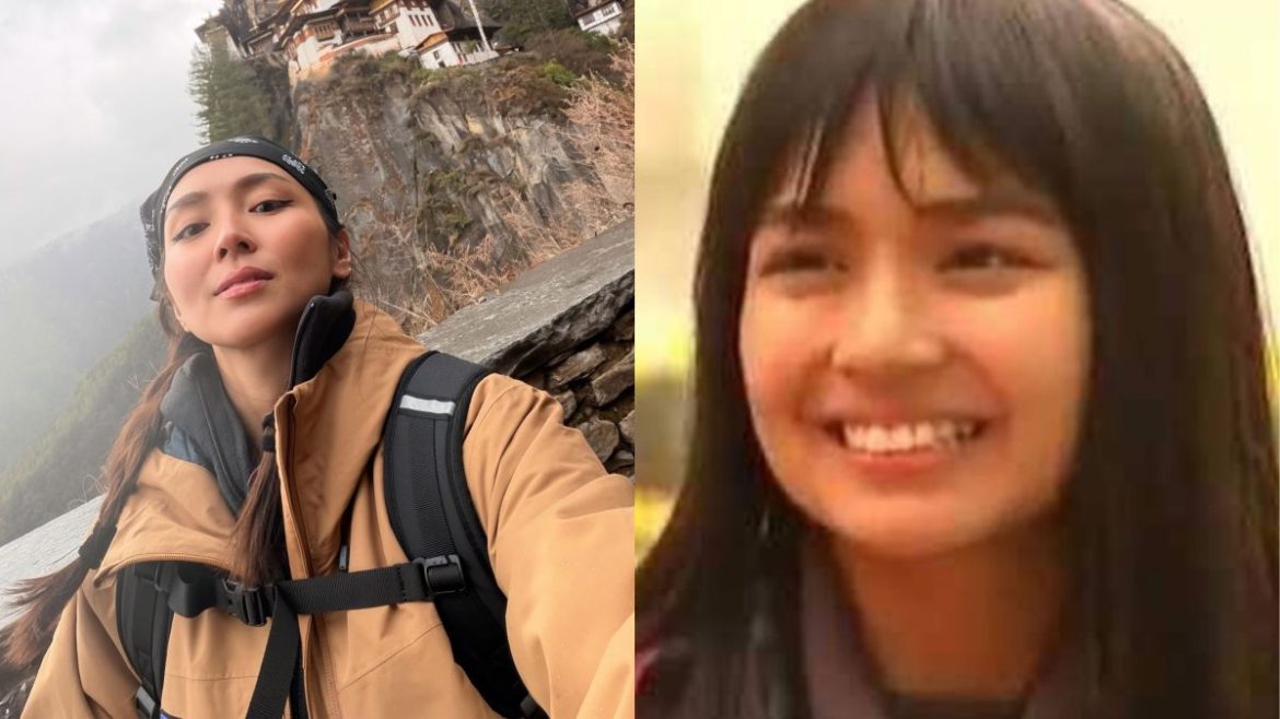 Kathryn Bernardo Bhutan post collage showing her travel photo and Princess Mikay role reference