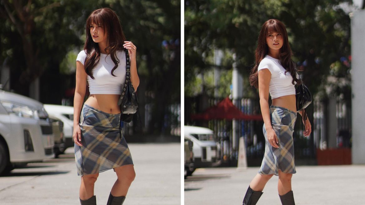 Maris Racal comeback photos showing her in a stylish outfit during a street photoshoot