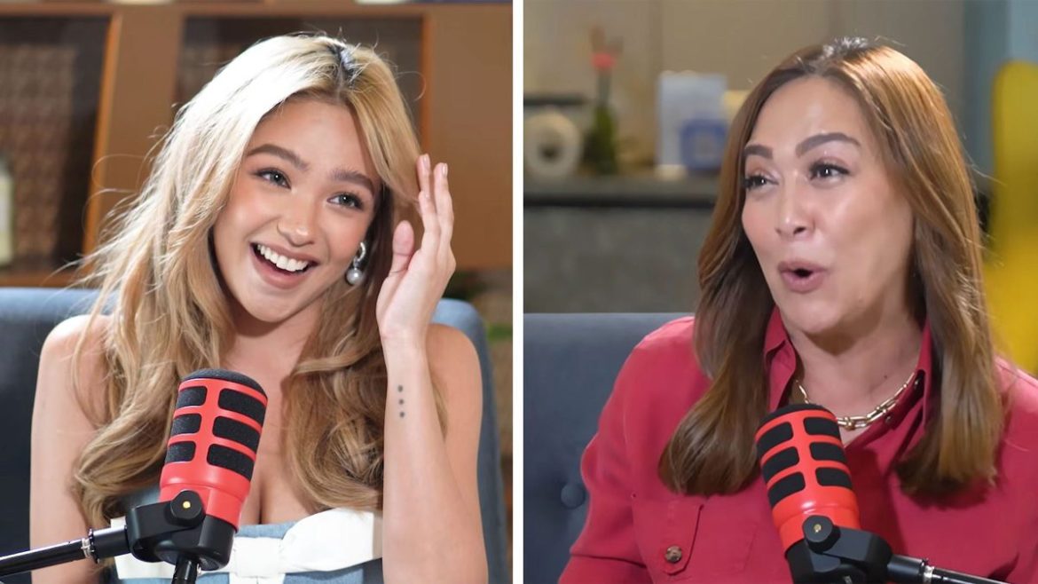Andrea Brillantes speaks during a podcast interview with Karen Davila about dating and personal freedom
