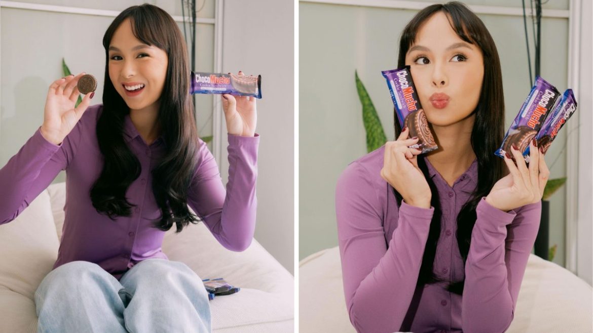 Kaila Estrada poses while holding snack products in a social media post that triggered online discussions among fans.