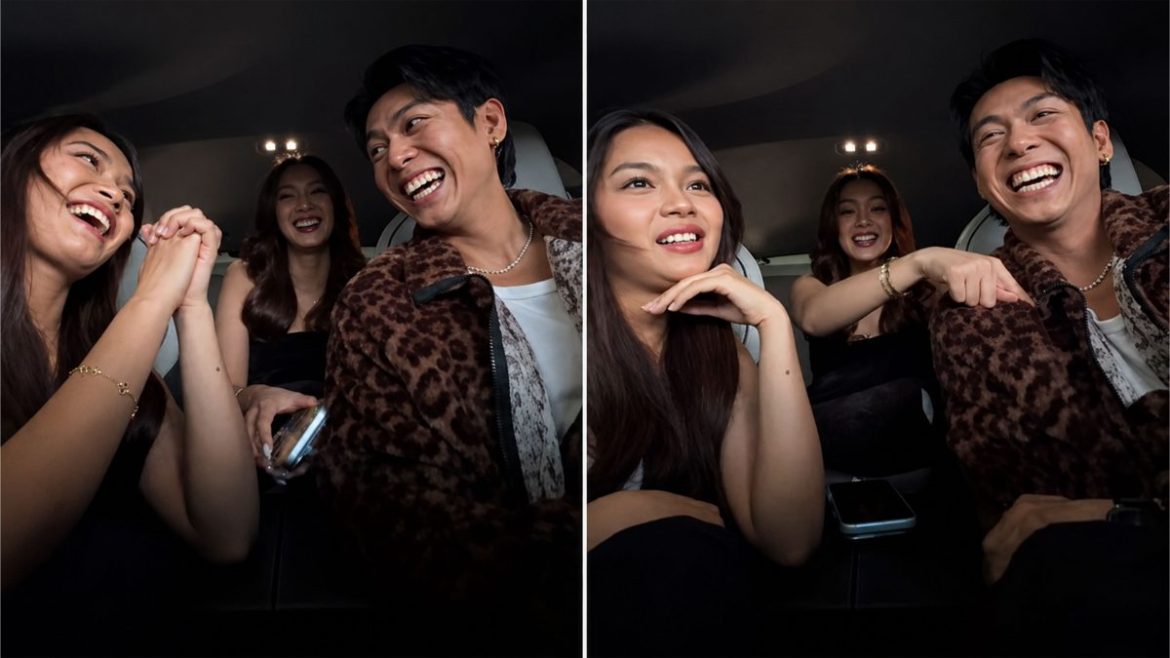 Kolette and fellow content creators during a viral TikTok challenge inside a car