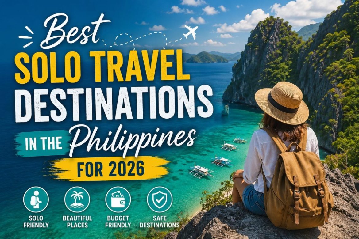Female solo traveler overlooking a tropical island destination in the Philippines featured in a guide to the best solo travel destinations for 2025.
