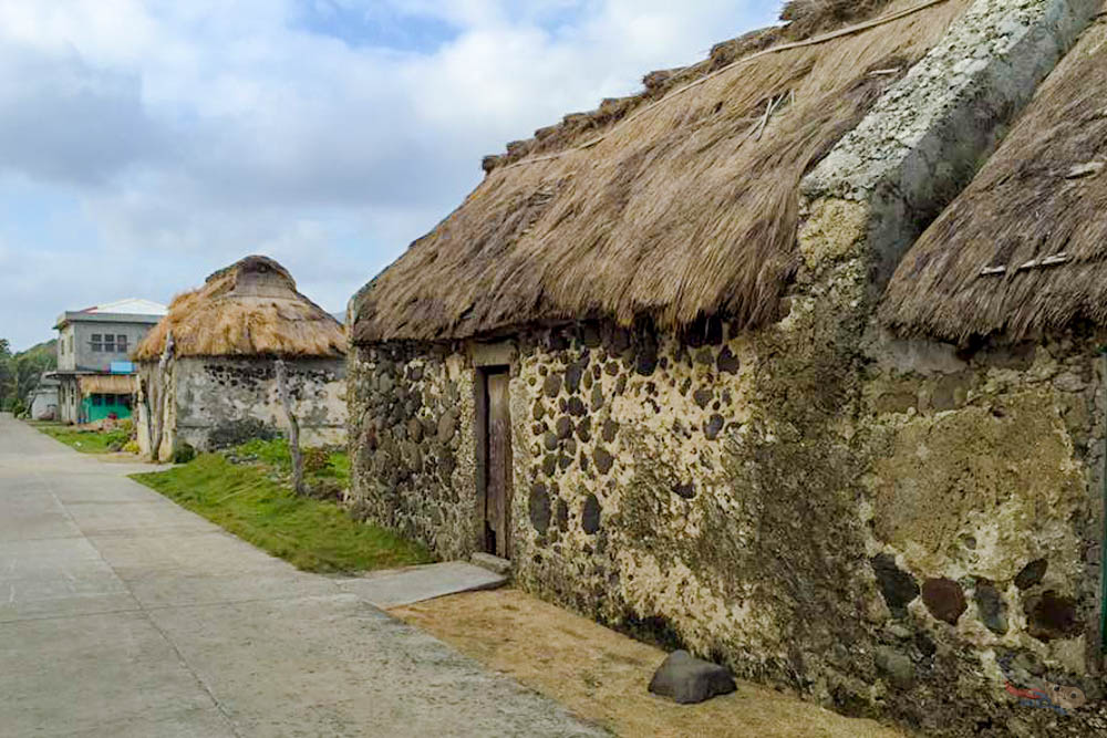 Historic Ivatan stone houses lining the streets of Chavayan village on Sabtang Island in Batanes Philippines