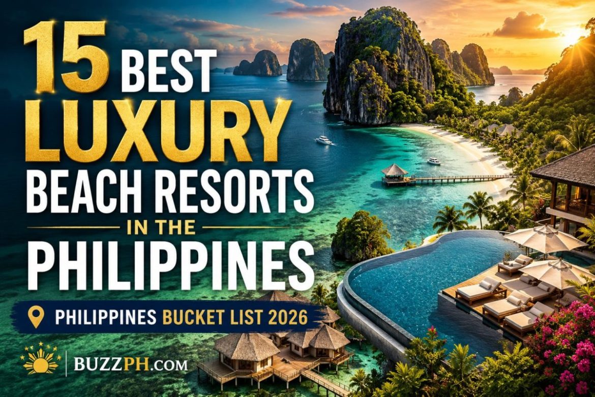 Luxury beach resorts in the Philippines featuring private islands, overwater villas, turquoise waters, and world-class beachfront accommodations.